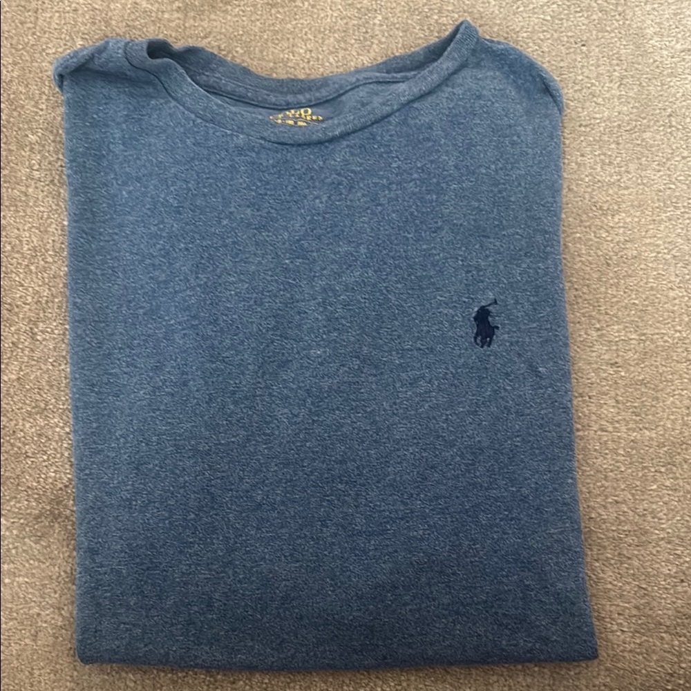 Men's Blue Polo Neck T-Shirt Size Large